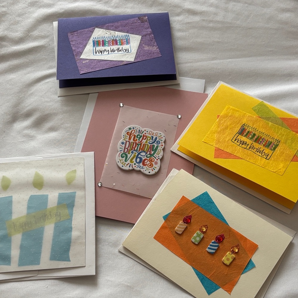 Hand Made Birthday Cards with Envelope set of two mystery mix